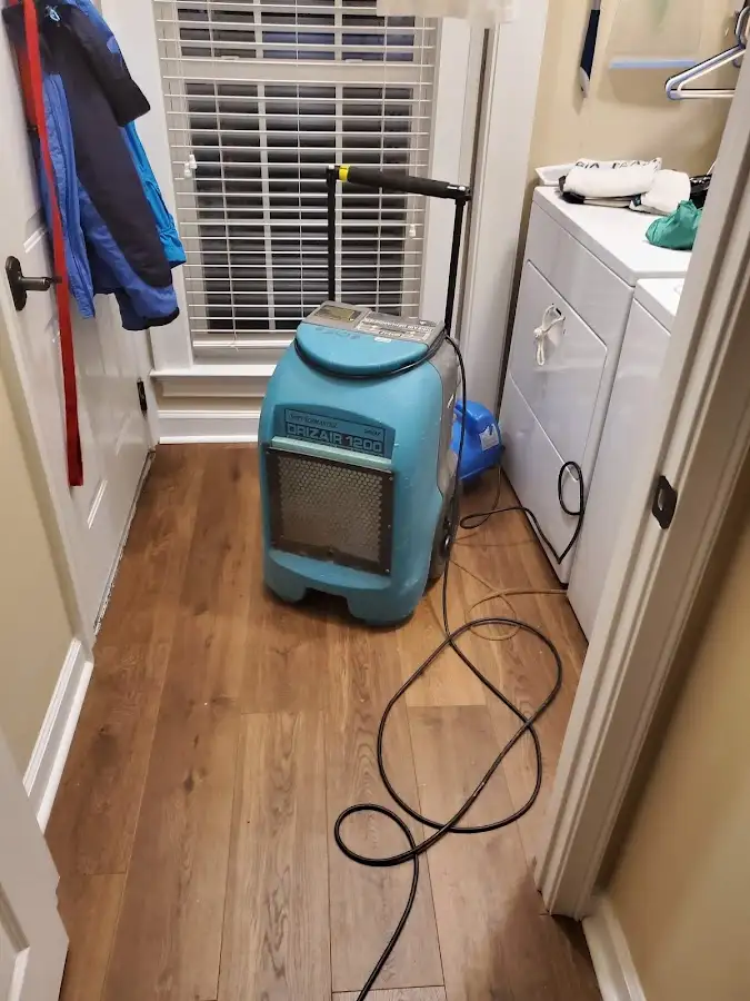 Commercial dehumidifier deployed for Flood Damage Cleanup in Jennings